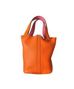 Alternative view of Hermes Picotin 18 Feu (Rose Azalea Handle) Clemence